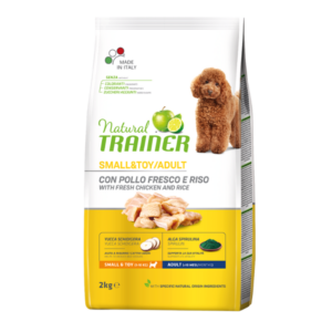 NATURAL TRAINER SMALL&TOY ADULT, crocchette per barboncino nano, piscnher, maltese, chihuahua,