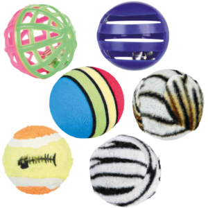 SET DI PALLINE CON SONAGLIO TRIXIE, set 6 palline, trixie, gioco per gatti trixie,