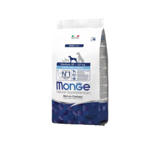 Monge Puppy&Junior Medium 10-32, crocchette monge gusto pollo, crocchette monge puppy, crocchette puppy,