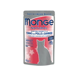Monge Natural Bustine Tonno con pollo e gamberi,
