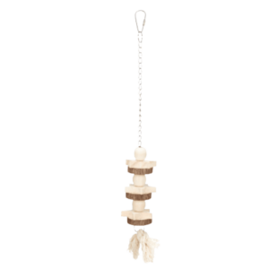 Trixie Gioco in legno naturale con catenina, giochi in legno per uccelli,