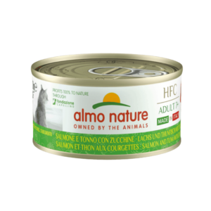 Almo Nature HFC Complete 7+ Salmone e Tonno con Zucchine, Almo Nature, alimento umido per gatti senior,