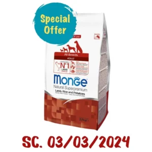 Monge Adult All Breeds Monoprotein Agnello 2,5 kg (Scadenza 03-03-2024),Monge,